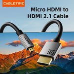 CABLETIME Micro HDMI to HDMI 2.1 Cable