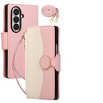 Two-Tone Leather Crossbody Wallet Case for Samsung Galaxy Z Fold 7