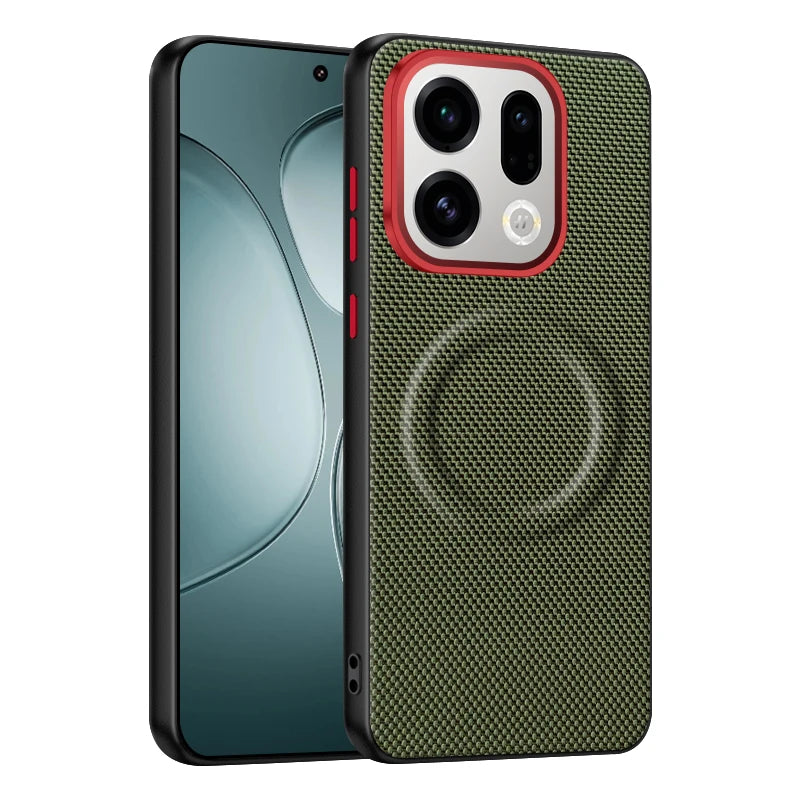 Woven Leather Magnetic Phone Case for OPPO Find X9 / X9 Pro