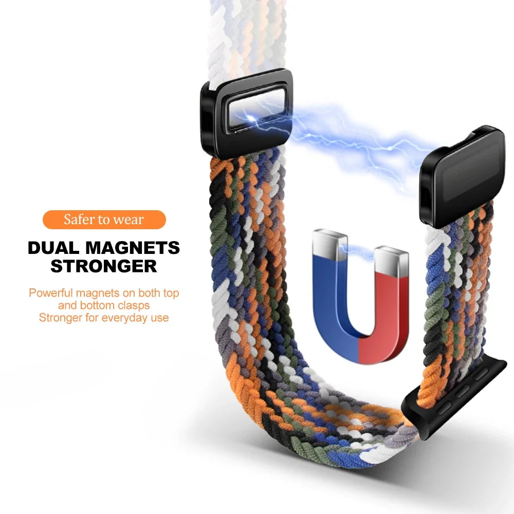 Magnetic Buckle Elastic Braided Strap for Apple Watch