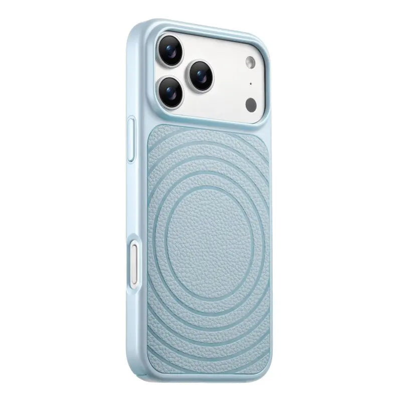 Luxury Wave Pattern MagSafe Leather Case for iPhone 17 Series