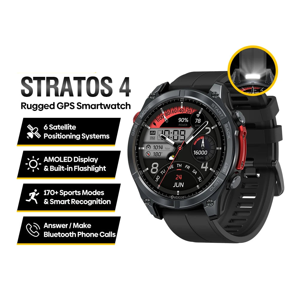 Zeblaze Stratos 4 GPS Fitness Smartwatch