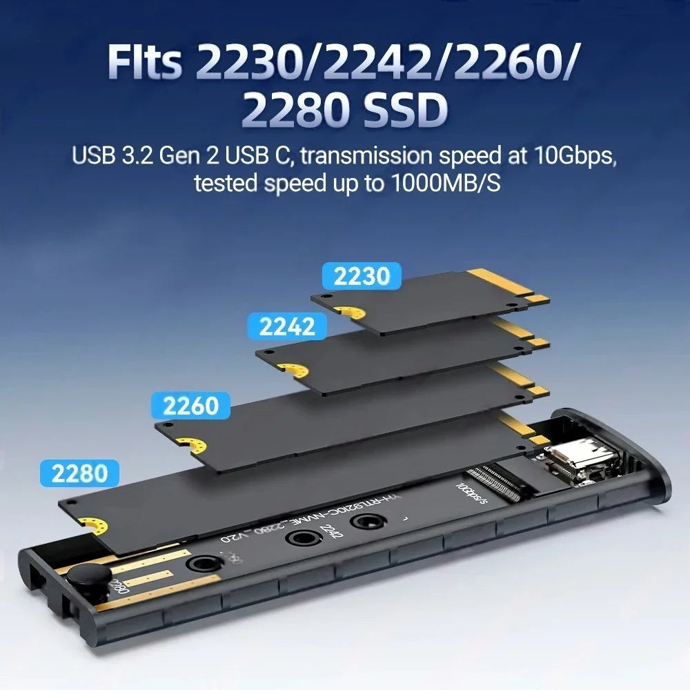 KEBIDUMEI Tool-Free M.2 SSD External Enclosure USB 3.2