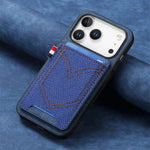 Fashion Jeans-Style Leather Wallet Case for iPhone 17 Series