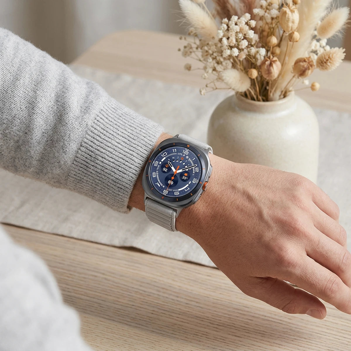 Breathable Nylon Watch Strap with Hook-and-Loop Fastener for Samsung Galaxy Watch Ultra 2