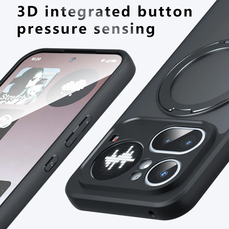Nothing Phone 4a Pro Anti-Fingerprint Translucent Magnetic Case with Ring Holder