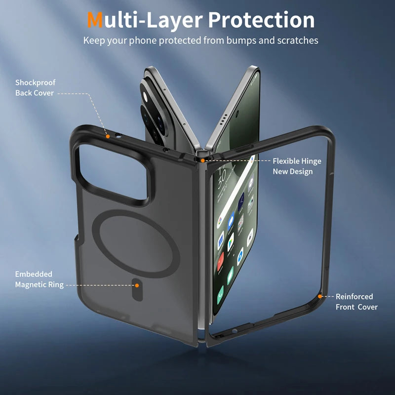 Matte PC Raised Camera Ring Case for Google Pixel 11 Pro Fold