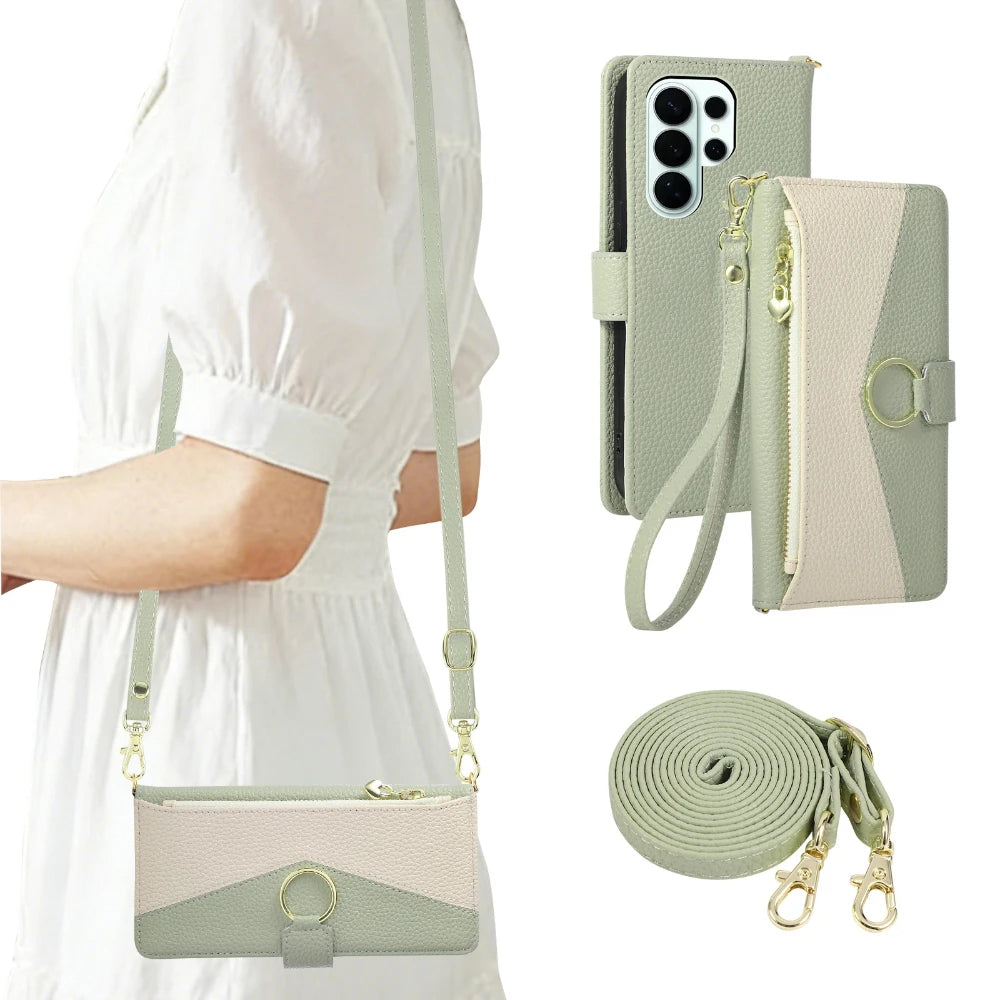 Crossbody Leather Wallet Case for Samsung Galaxy S26 Series