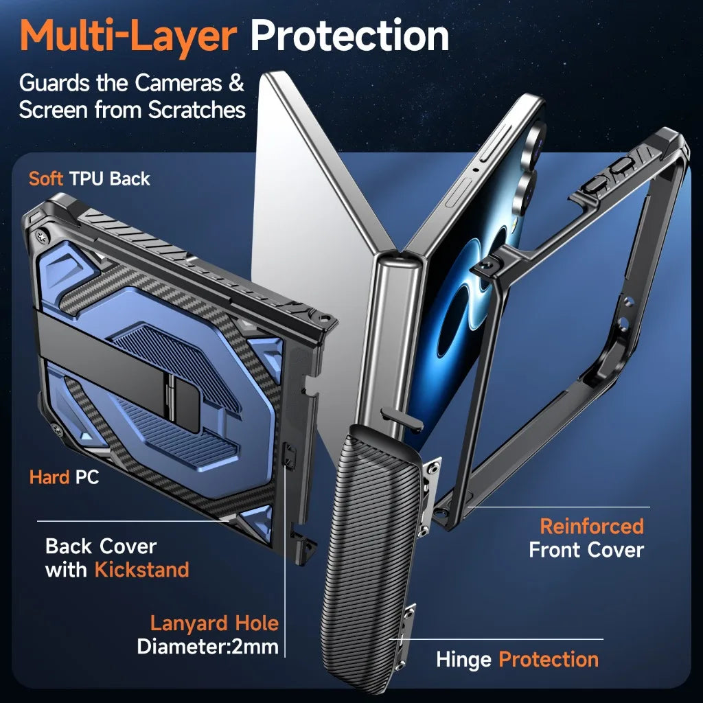 Heavy-Duty Magnetic Case with Kickstand for Samsung Galaxy Z Flip 8