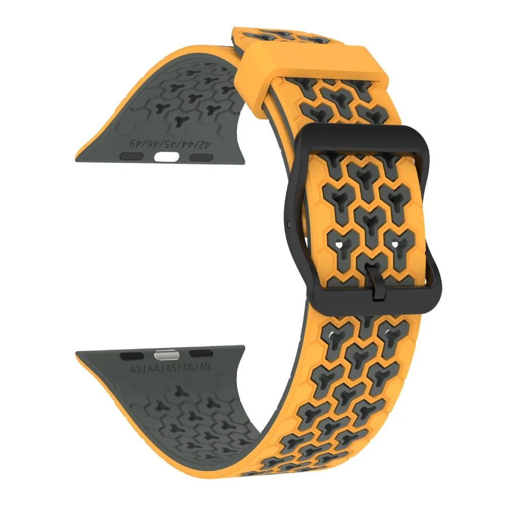 Two-Tone Silicone Band with Pin-and-Tuck Buckle for Apple Watch