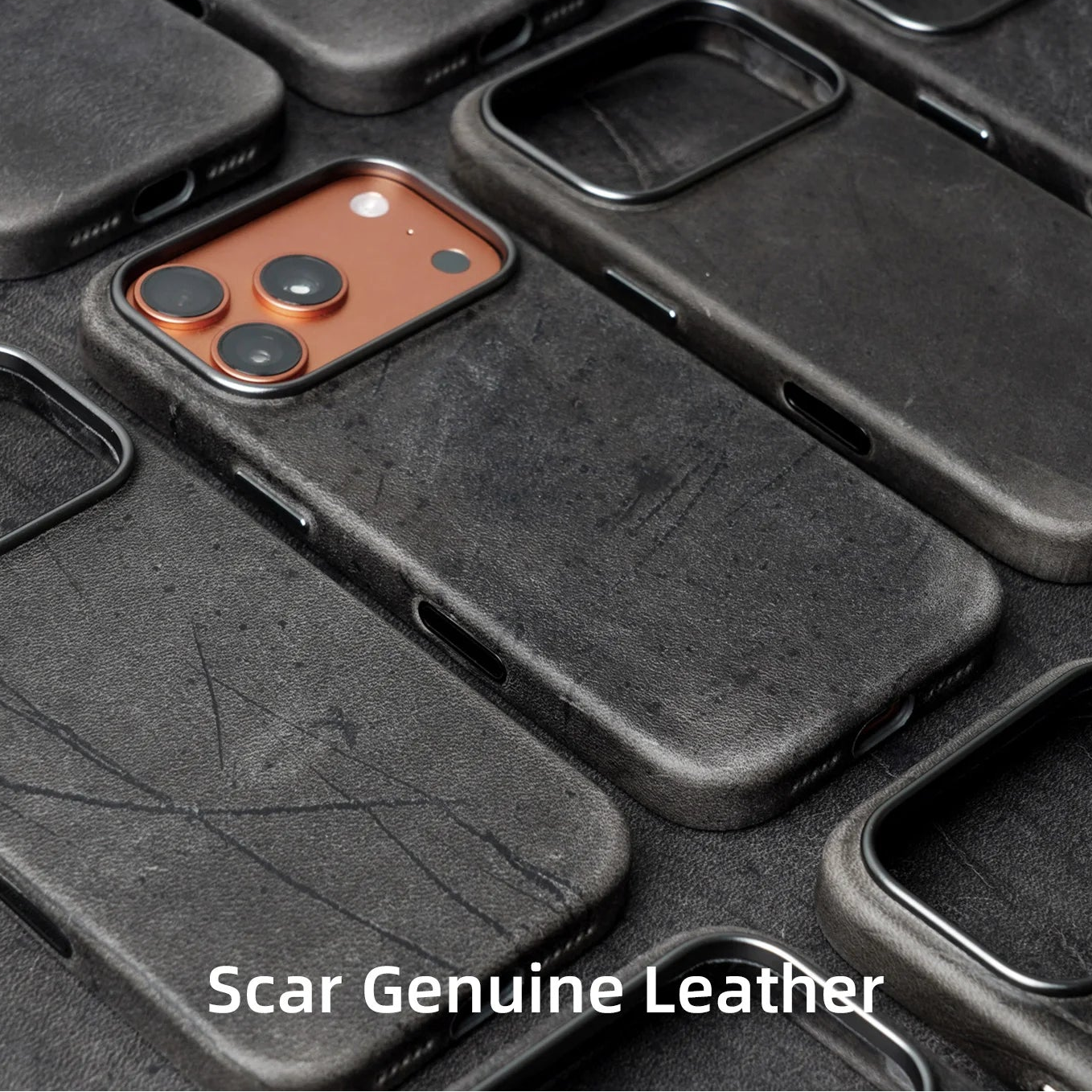 Premium Scars Pull-Up Leather MagSafe Case for iPhone 17 Series