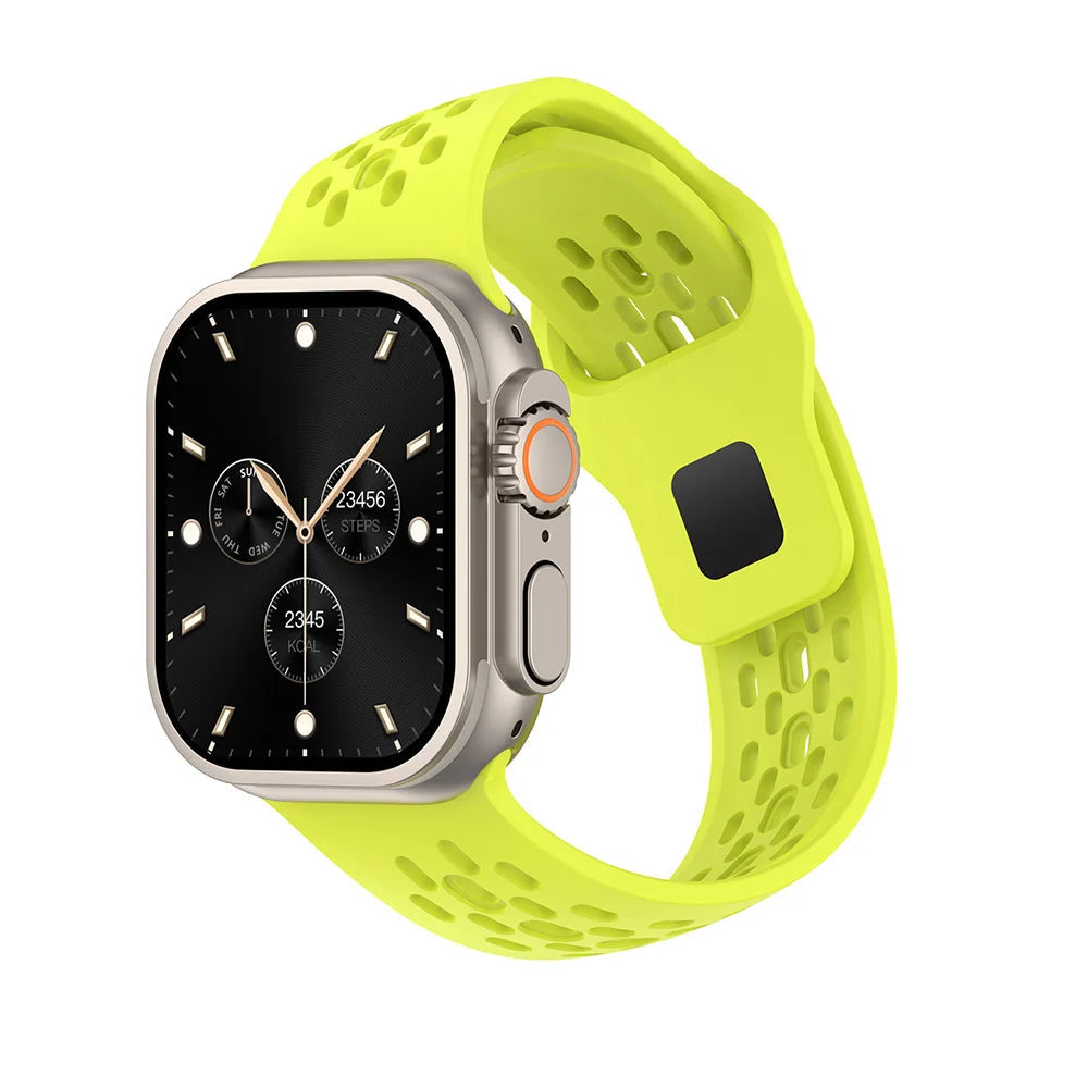 Perforated Silicone Tapered Band with Slot Connector for Apple Watch