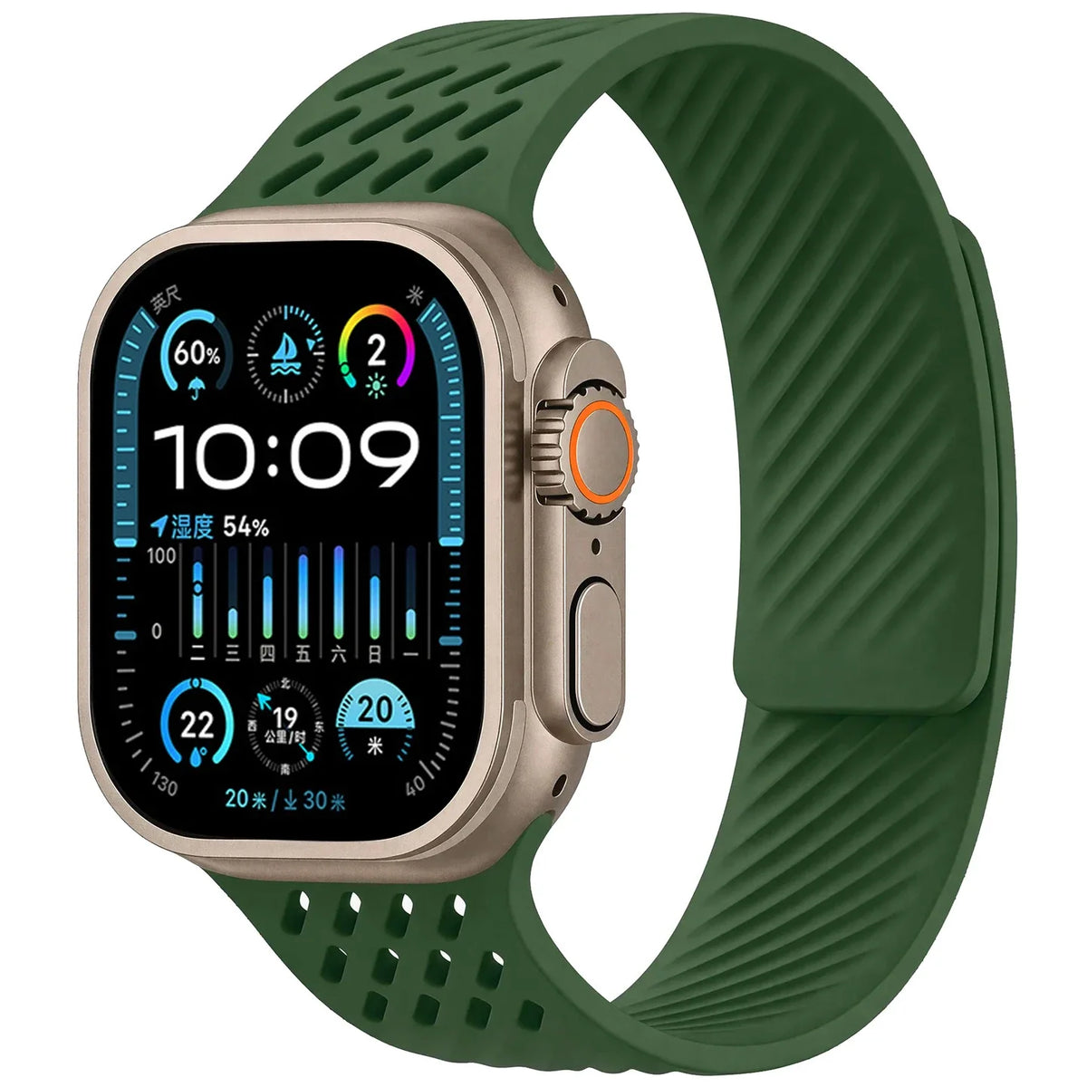Breathable Silicone Band with Magnetic Closure for Apple Watch
