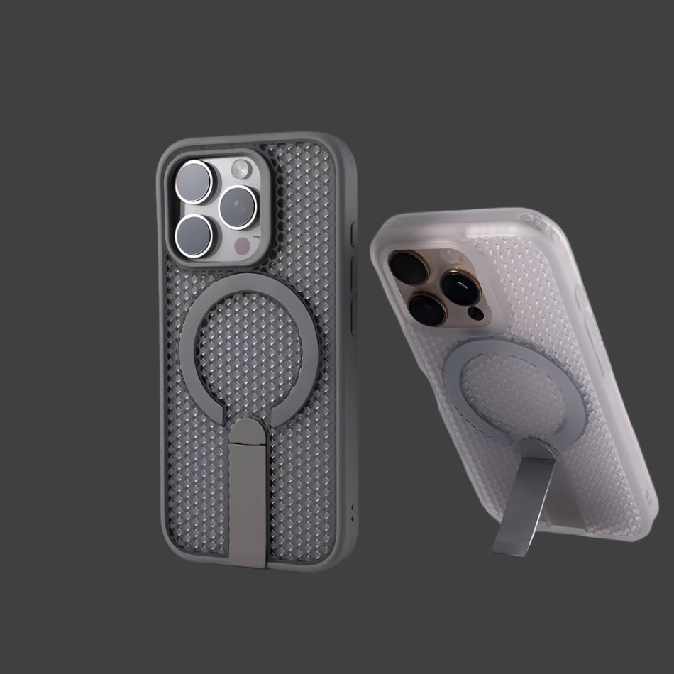 Honeycomb Mesh Hard Case with MagSafe & Kickstand for iPhone 15 Series