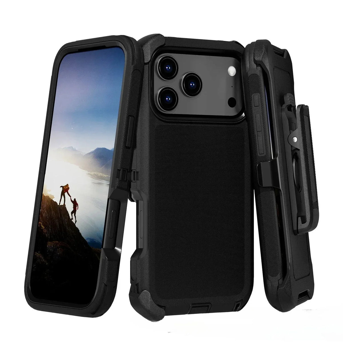 Shockproof Three-Layer Armor Case with Raised Camera Ring for iPhone 18 Series
