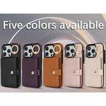 PU Leather Wallet Case with Card Slot and Ring Holder for iPhone 15 Series – Stylish & Functional