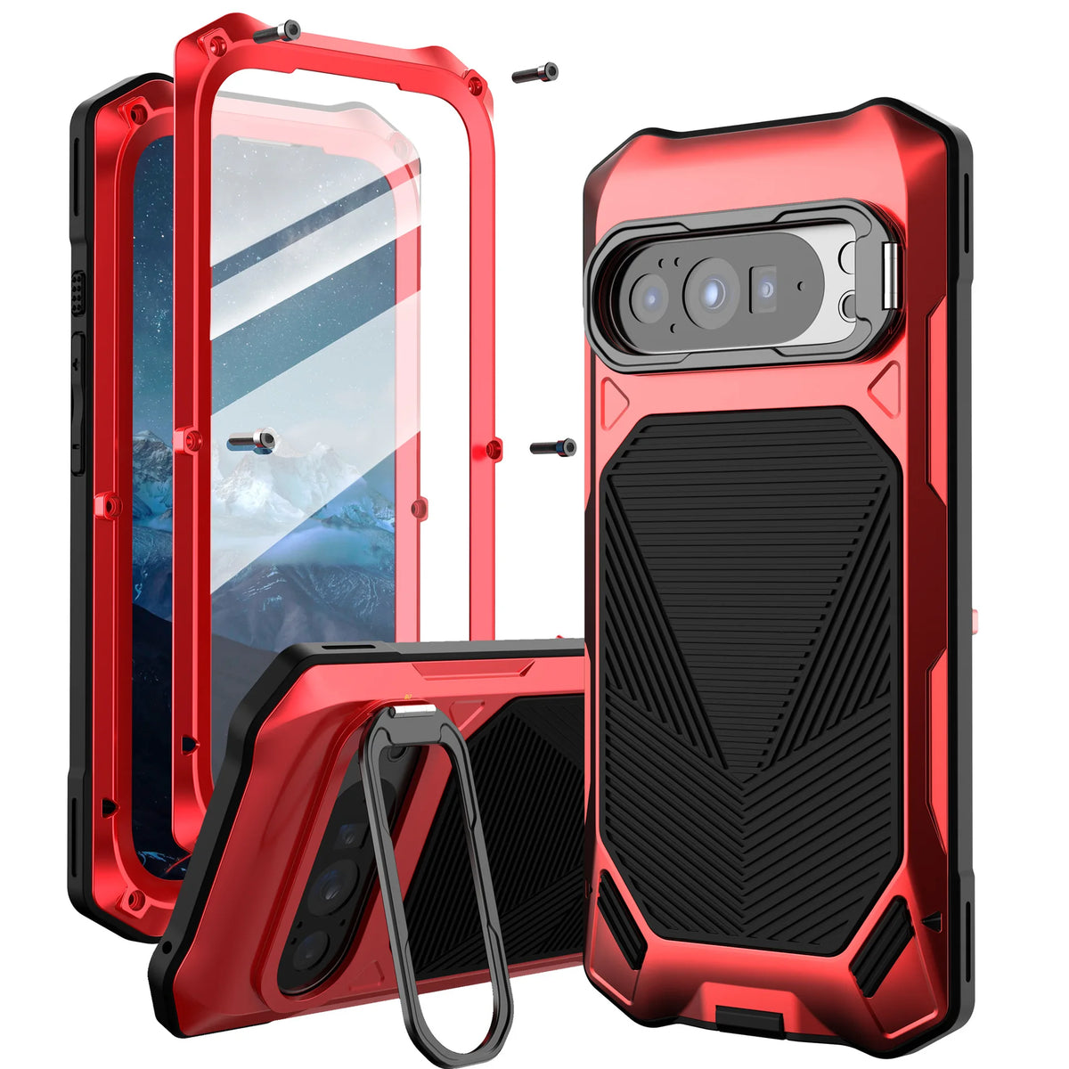 Military-Grade Shockproof Metal Case with Adjustable Kickstand for Google Pixel 10 Series