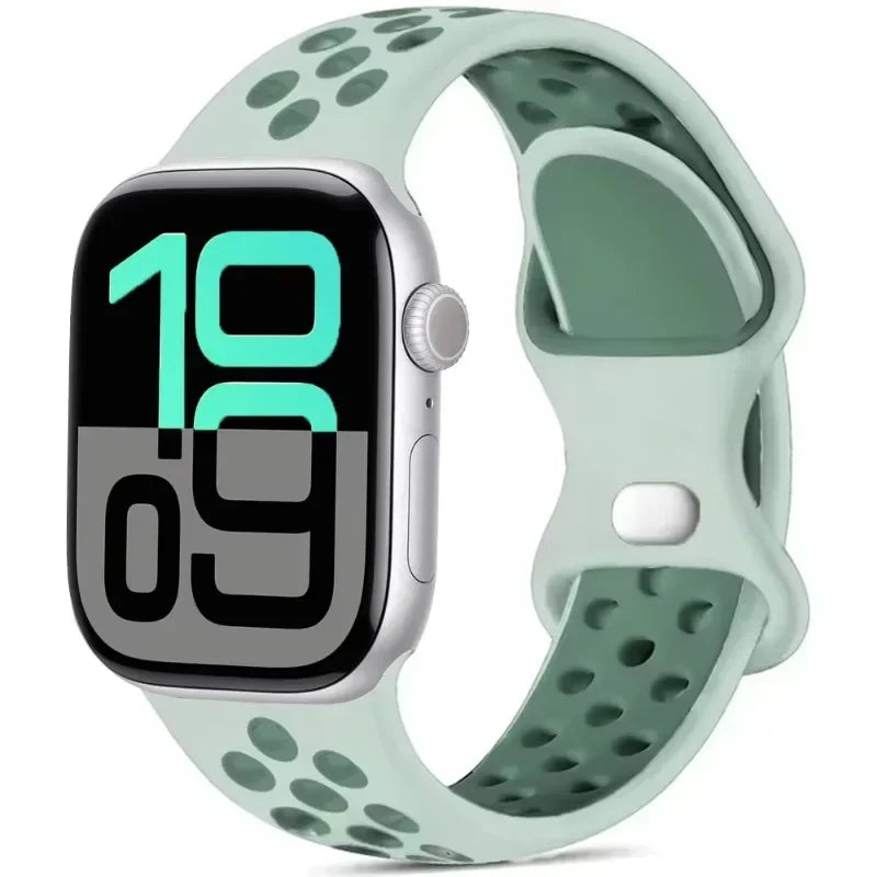 Breathable Silicone Band with Perforated Ventilation for Apple Watch