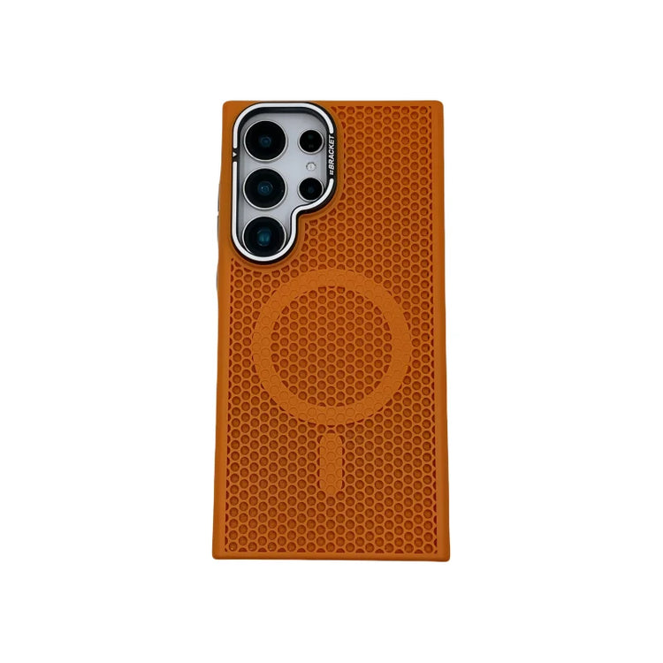 Honeycomb Grid Mesh Cooling Magnetic Phone Case with Lens Protector for Samsung Galaxy S24 Series