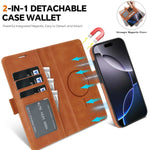 Premium 2-in-1 Leather MagSafe Wallet Case for iPhone 17 Series