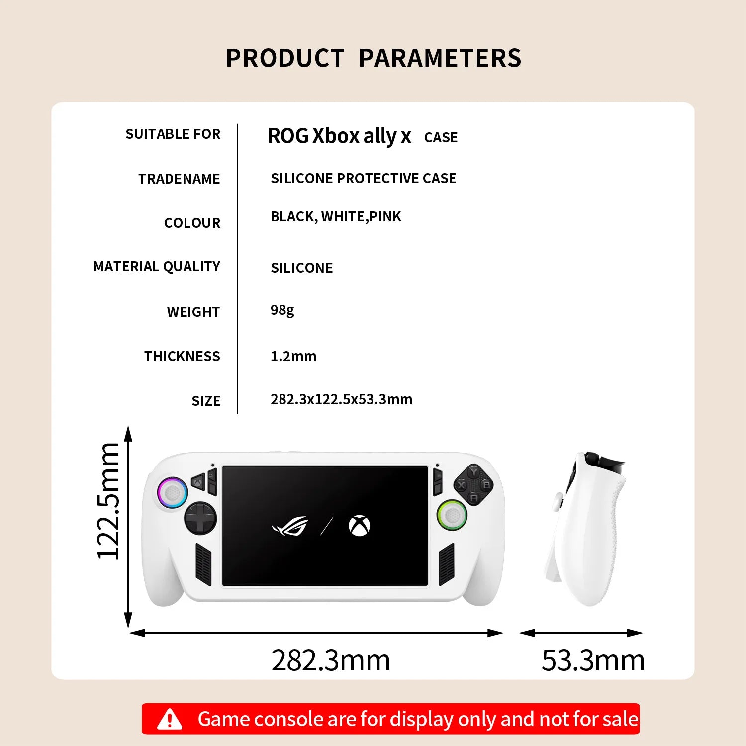 Silicone Protective Case for ASUS ROG Ally X with Rocker Caps