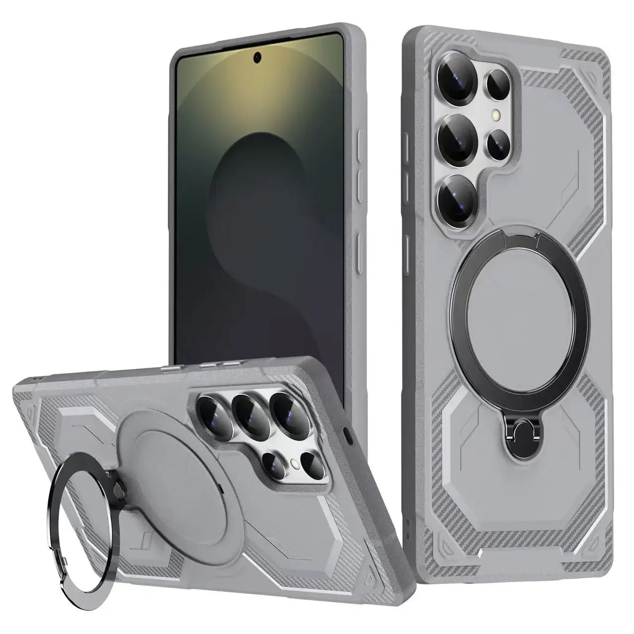 Samsung Galaxy S25 Series Protective Magnetic Case with Rotating Stand