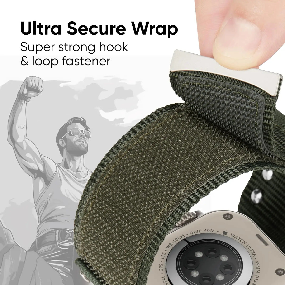 Infinitely Adjustable Woven Nylon Band for Apple Watch