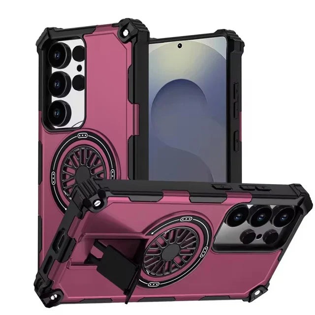 Military Armor Magnetic Case with Kickstand for Galaxy S26 Series
