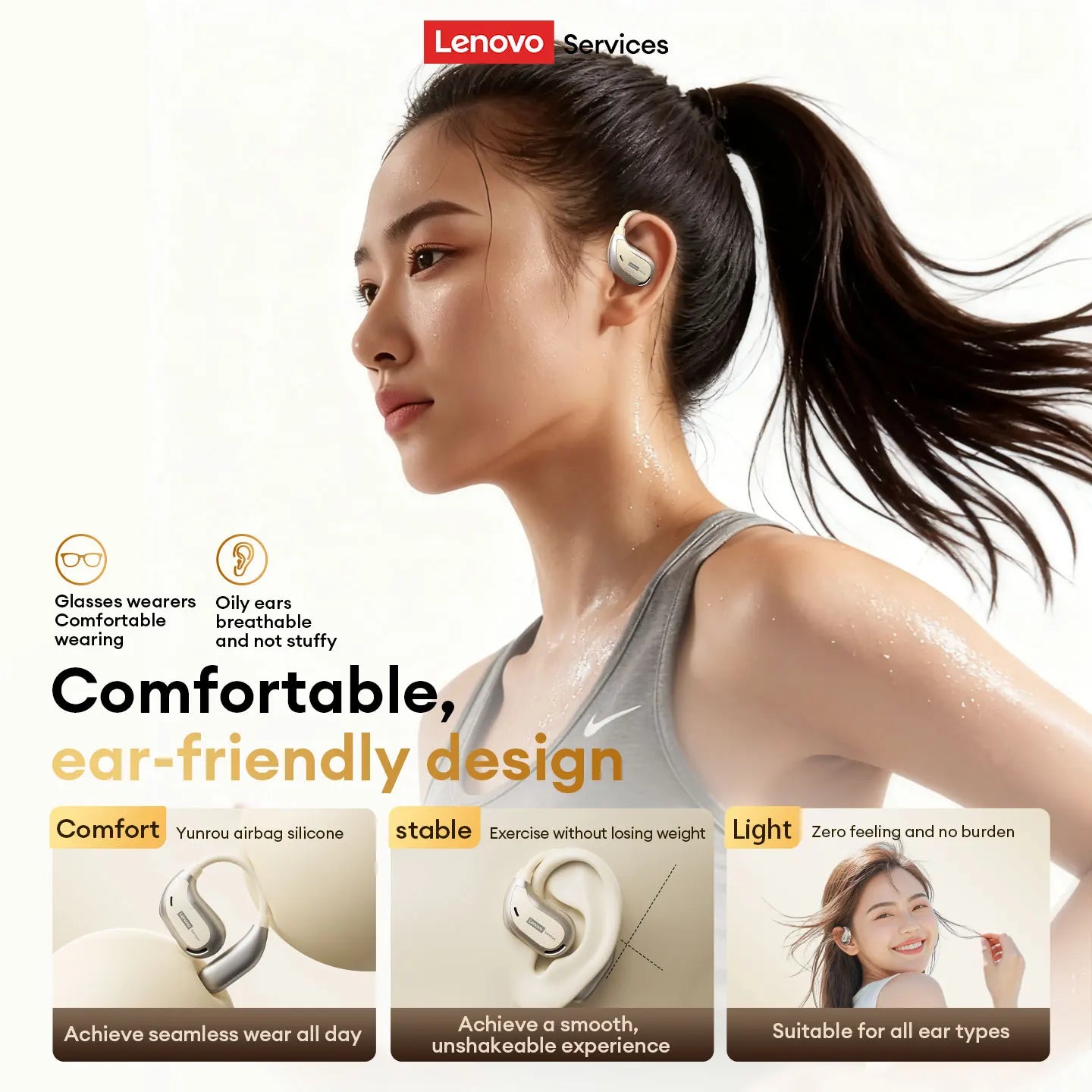 Lenovo AC102 Open-Wear Bluetooth 6.0 Earphones