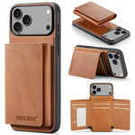 iPhone 17 Series MagSafe Leather Case with 5-Card Holder Stand
