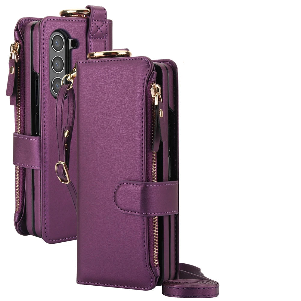 Samsung Galaxy Z Fold 7 Crossbody Wallet Case with Card Slots & Ring
