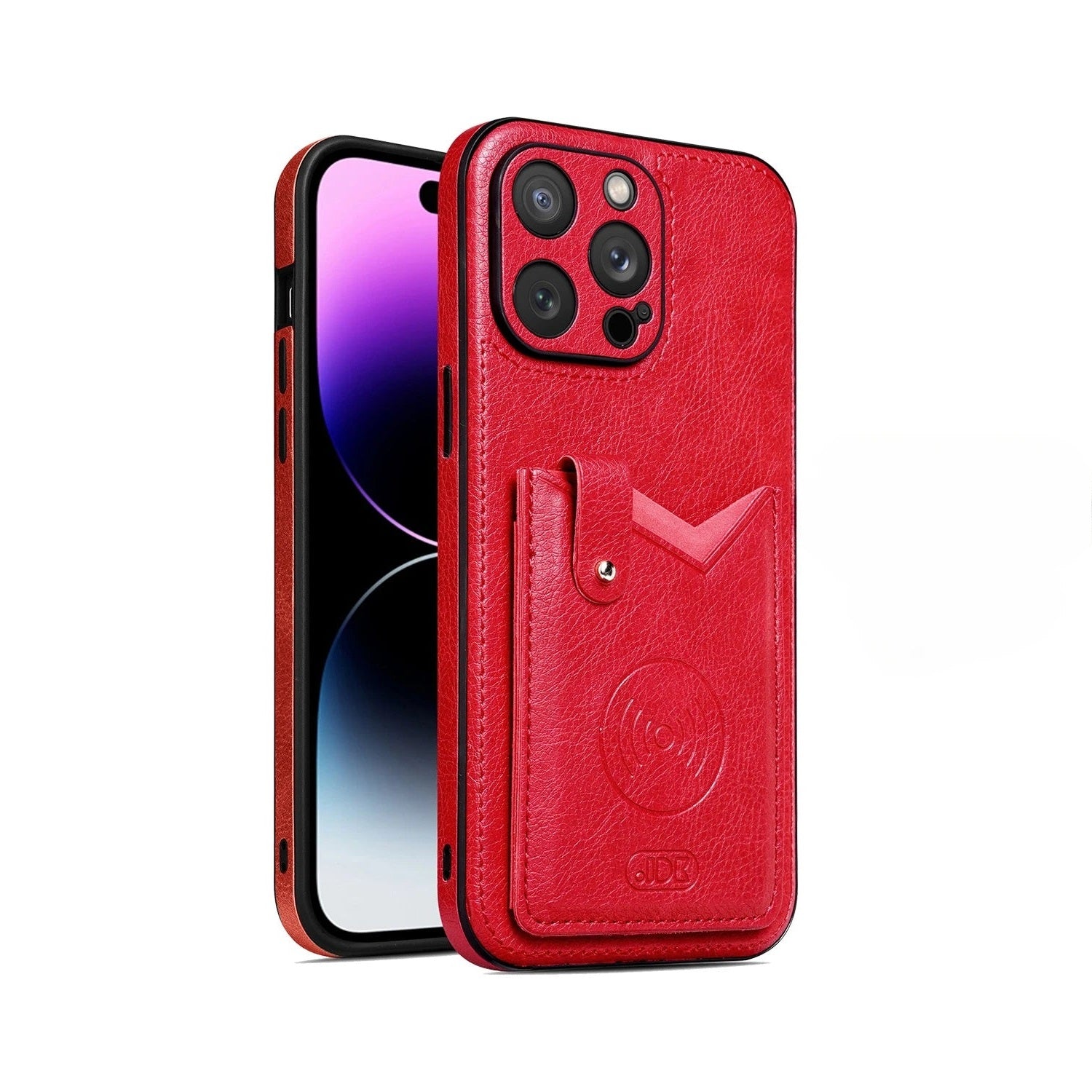 Shockproof Leather Wallet Phone Case with Card Holder and Kickstand for iPhone 15 Series