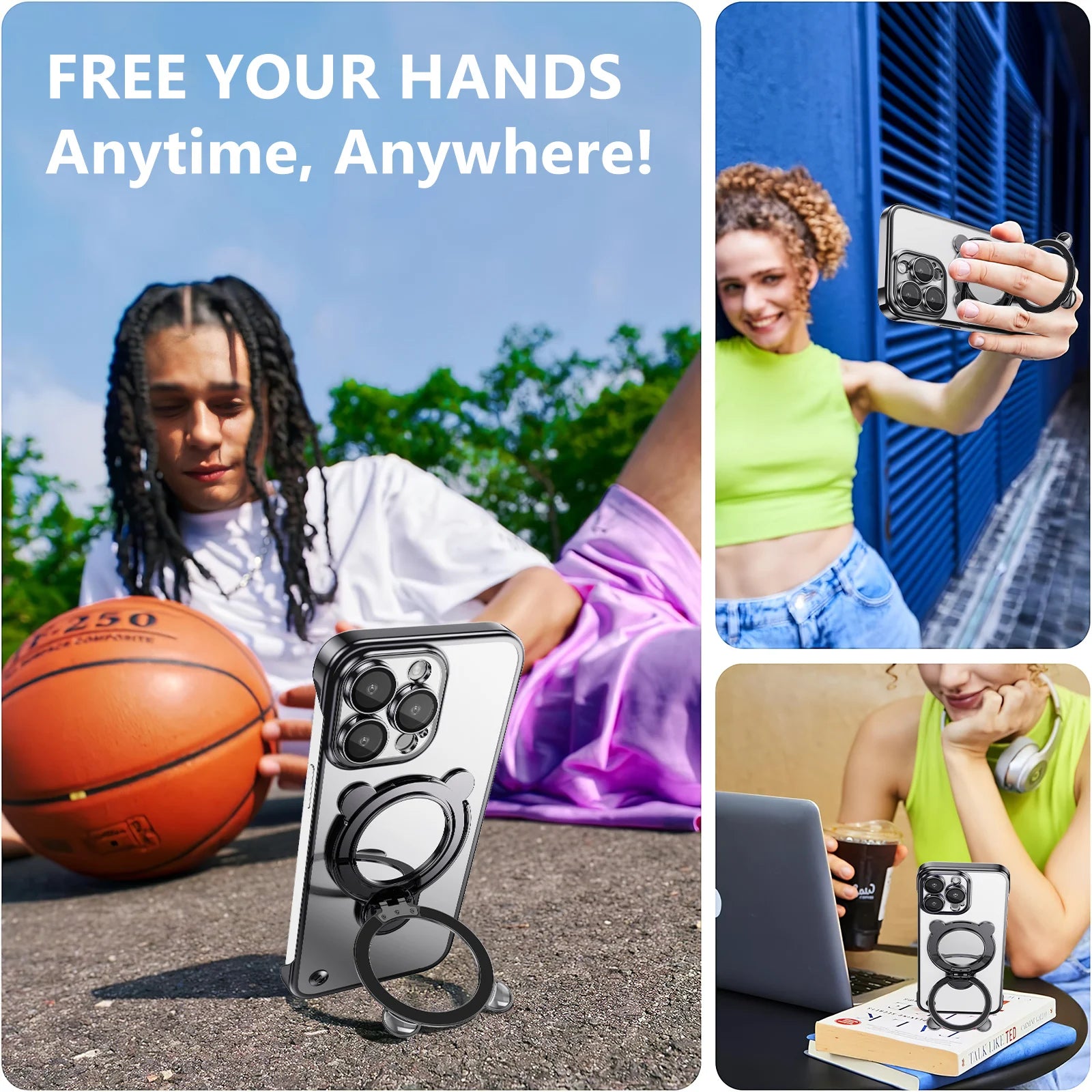 360° Rotatable Ring Holder MagSafe Phone Case for iPhone 15 Series