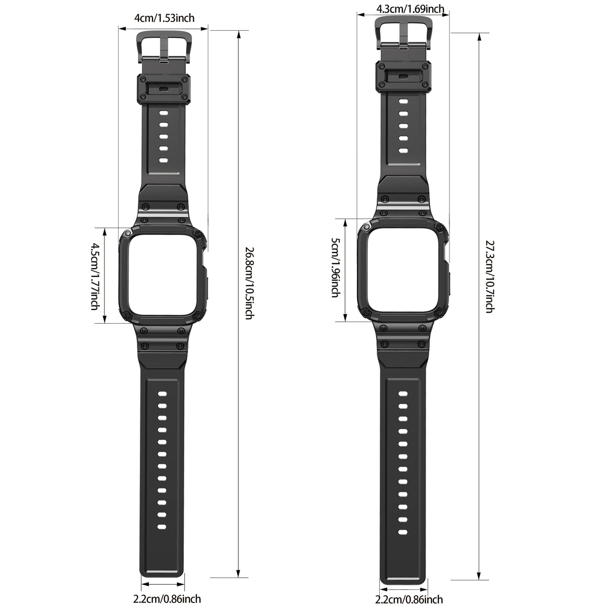Rugged Sport Strap Case with Raised Bumper for Apple Watch