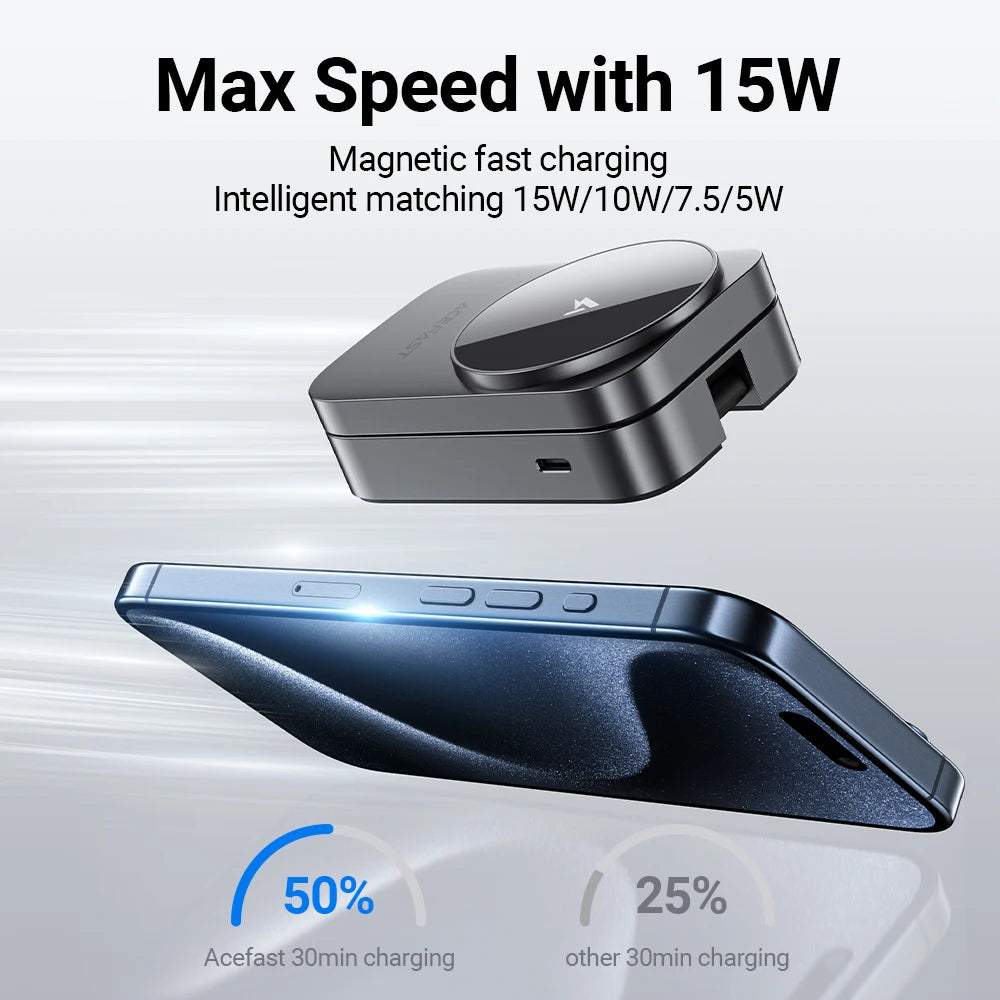 ACEFAST E22 3-in-1 Foldable 15W Magnetic Wireless Charging Station