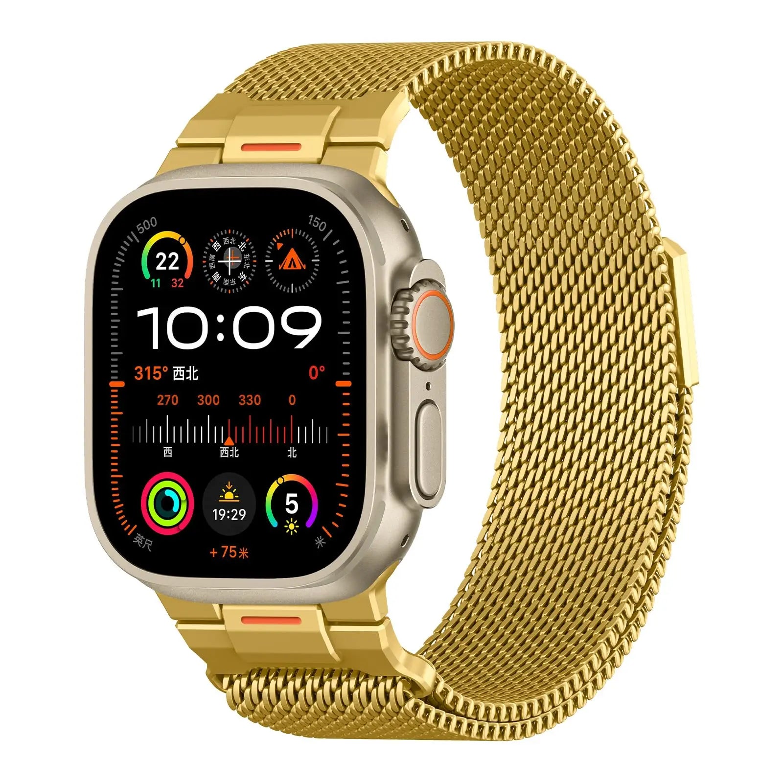 Elegant Mechanical Milanese Loop Strap with Apple Watch