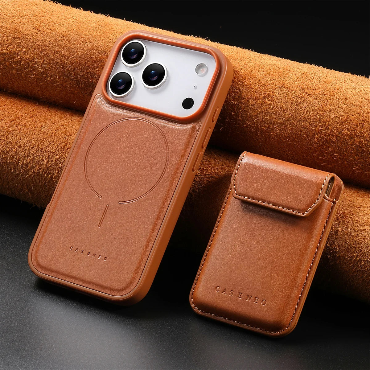 2-in-1 Detachable MagSafe Leather Wallet Case with Card Holder for iPhone 17 Series