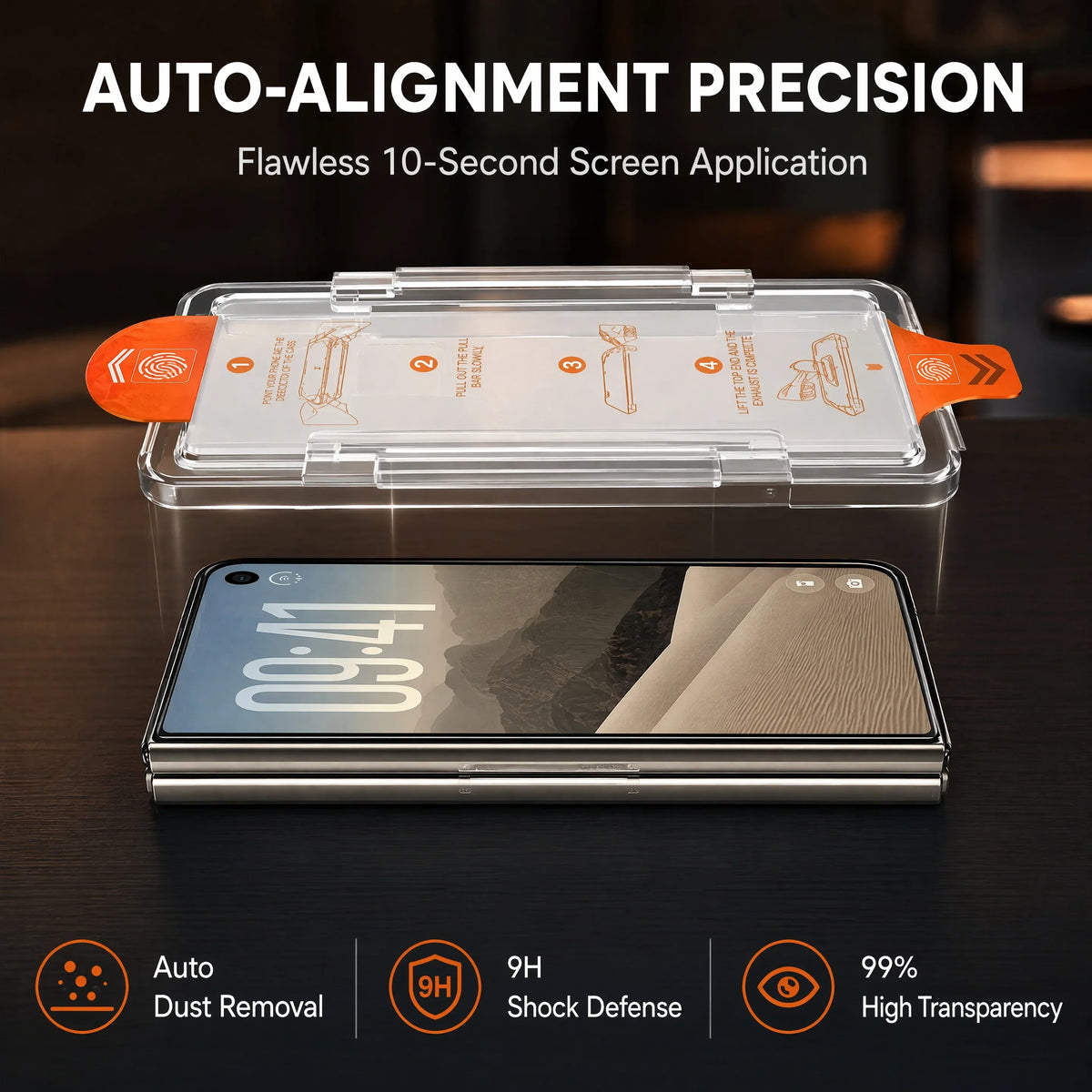 9H Tempered Glass Screen Protector With Auto-Alignment Tray for iPhone Duo
