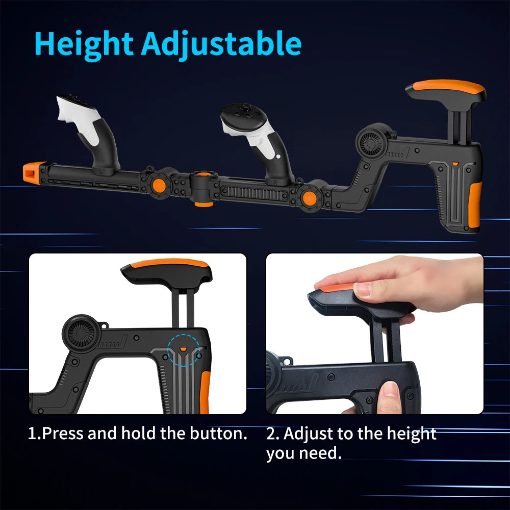 VR Gun Stock Attachment for Meta Quest 3/3S Controllers