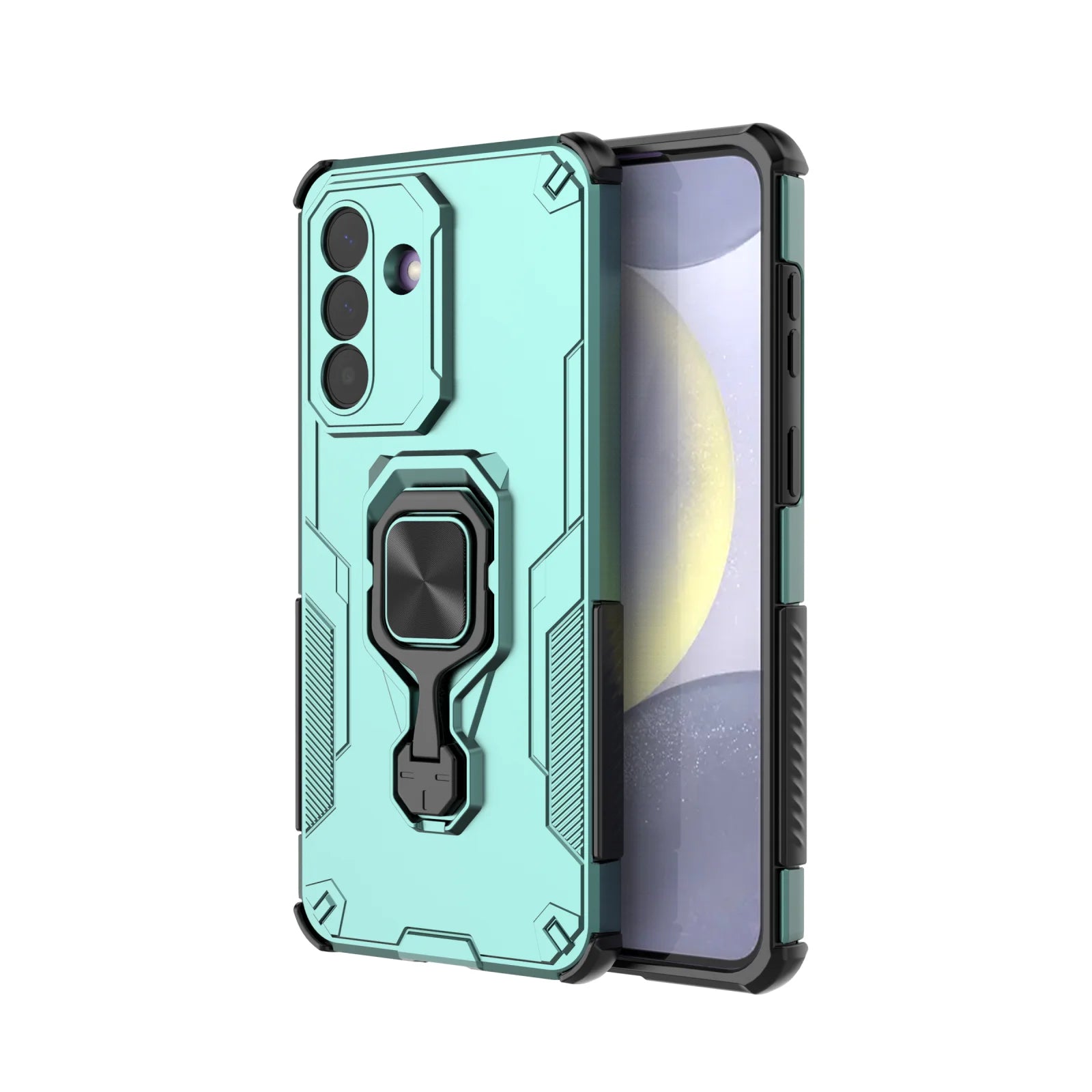 Samsung Galaxy A57 Magnetic Armor Case With Metal Ring Stand