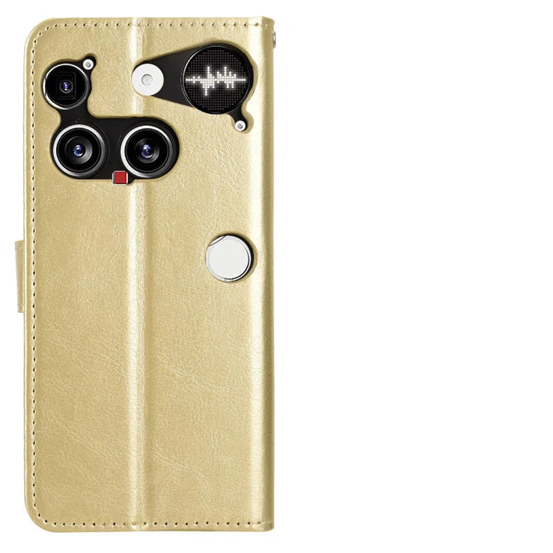 Nothing Phone 3 Protective Leather Wallet Case with Kickstand