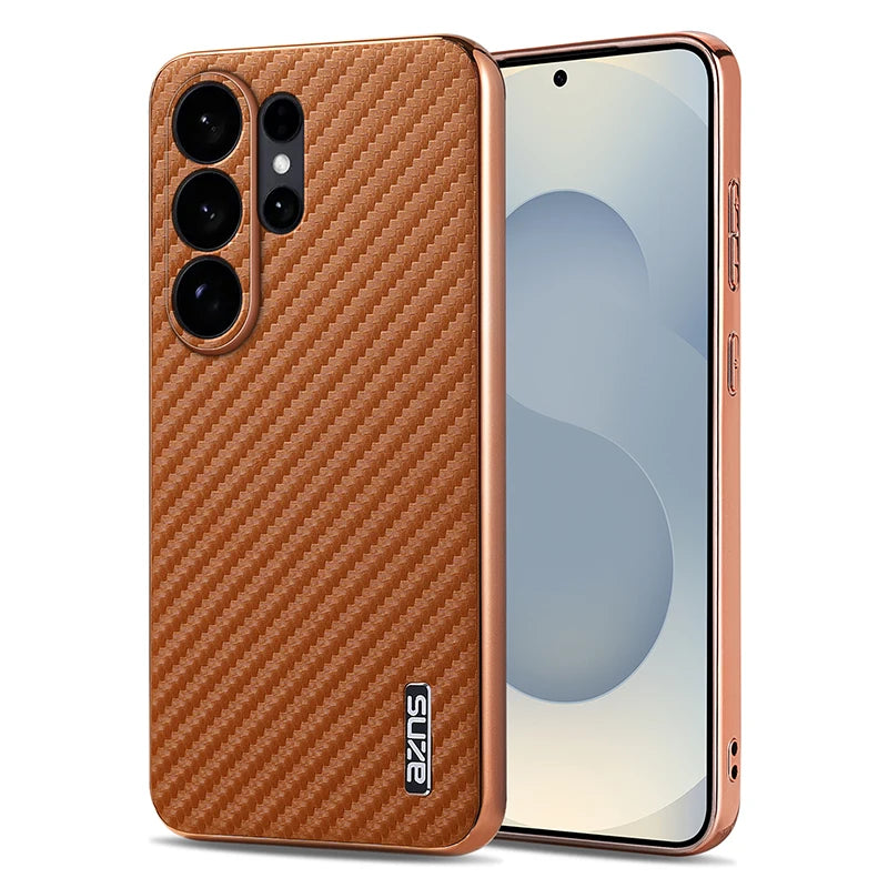 Carbon Fiber Pattern Skin-Feel Phone Case for Samsung Galaxy S25 Series