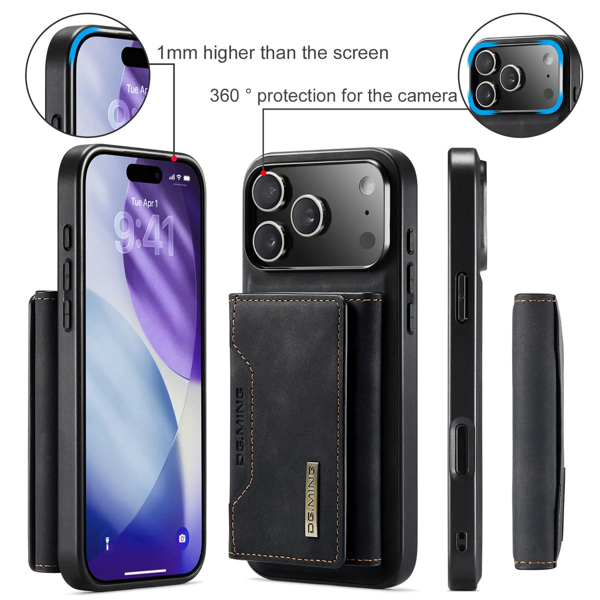 Premium Leather MagSafe Wallet Case with 3-Card Detachable Wallet for iPhone 18 Series