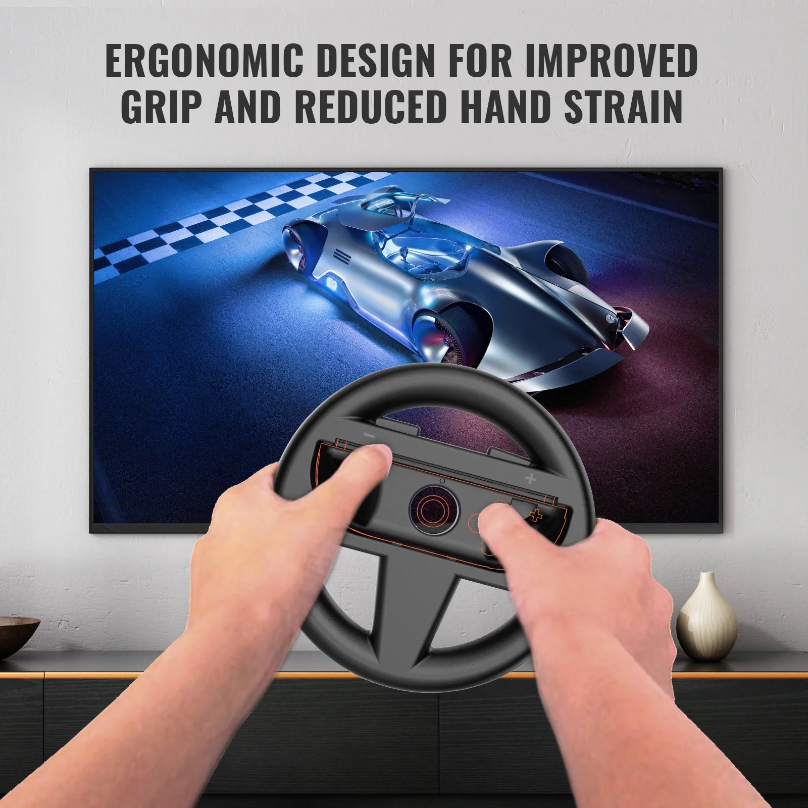 2-Pack Simulated Racing Steering Wheel Attachments for Nintendo Switch 2 Joy-Con Controllers