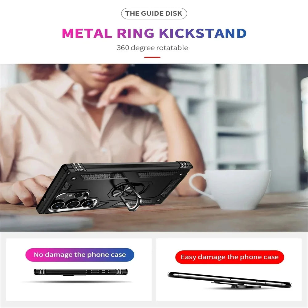 Heavy-Duty Shockproof Magnetic Armor Case for Samsung Galaxy S24 Series