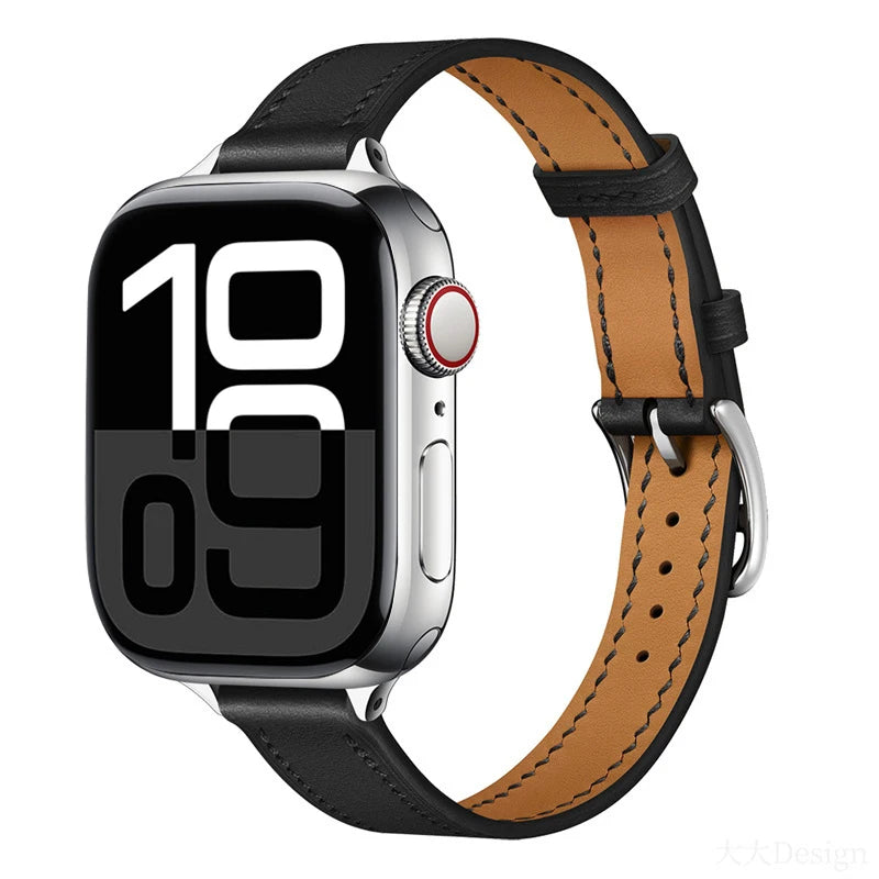 Elegant Slim Leather Strap for Apple Watch