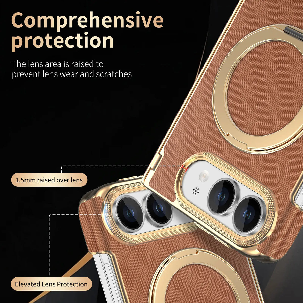 Shockproof MagSafe Case with 360° Rotating Ring Stand for iPhone Duo