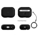 Textured Leather Carabiner Keychain Case with Charging Support for AirPods Pro 2