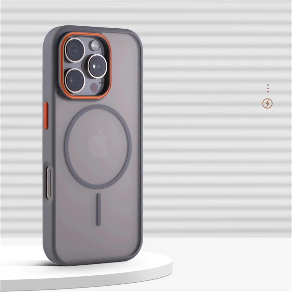 Shockproof Matte Translucent MagSafe Case for iPhone 16 Series