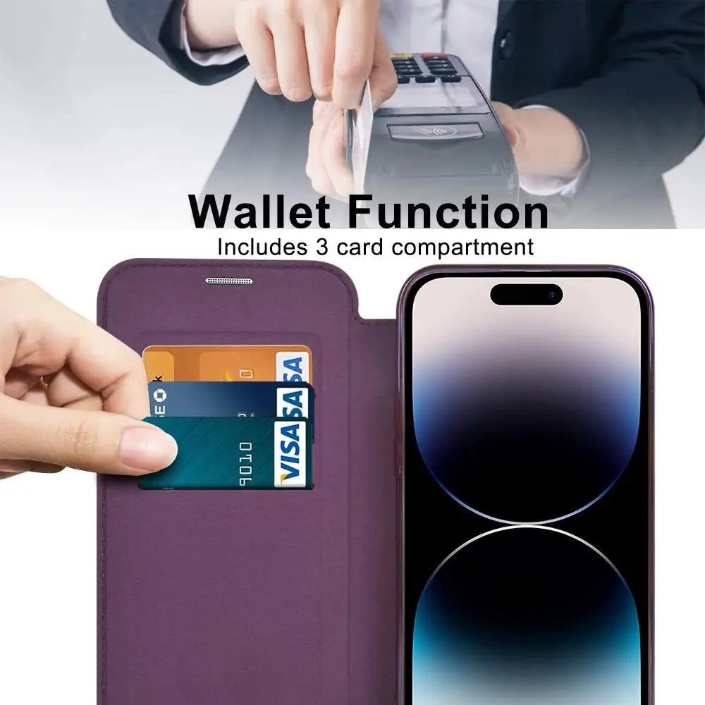 Protective Flip Magnetic Leather Case for iPhone 16e